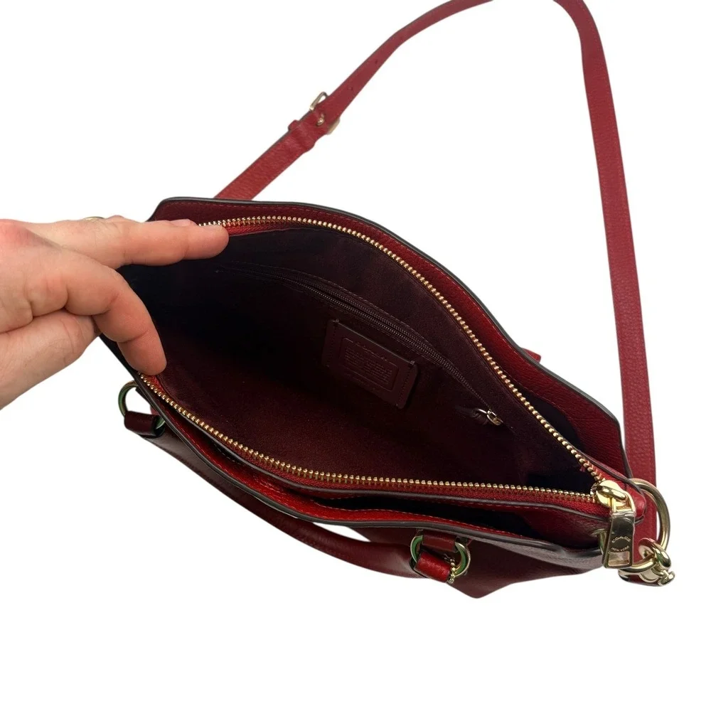Coach Red Pebbled Leather‎ Satchel Crossbody Purse A2331-1317 Vintage Style
